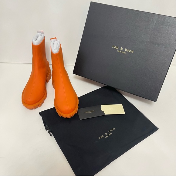 Rag Bone Shiloh Water Resistant Lug Sole Bootie Burnt Orange